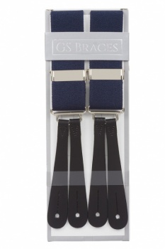 Midnight Blue Braces With Leather Ends